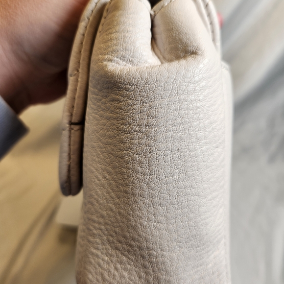 Karl Lagerfeld Paris Agyness Quilted Leather Shoulder Bag In Cream - Picture 8 of 16